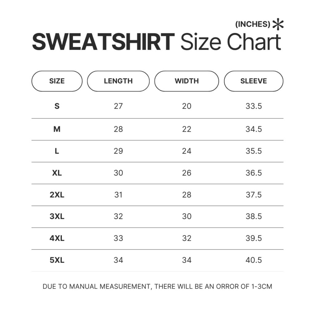 Sweatshirt Size Chart - Shop Rod Wave