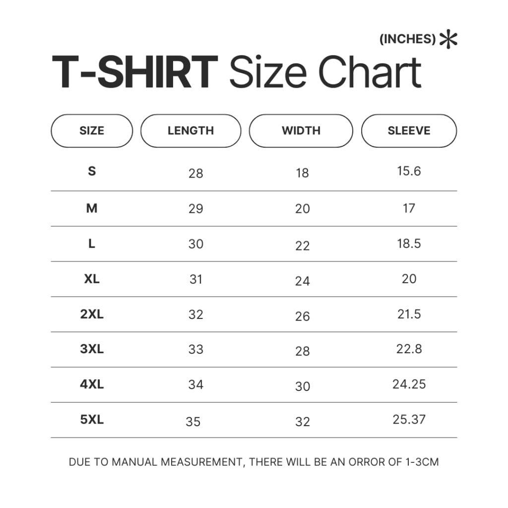 T shirt Size Chart - Shop Rod Wave