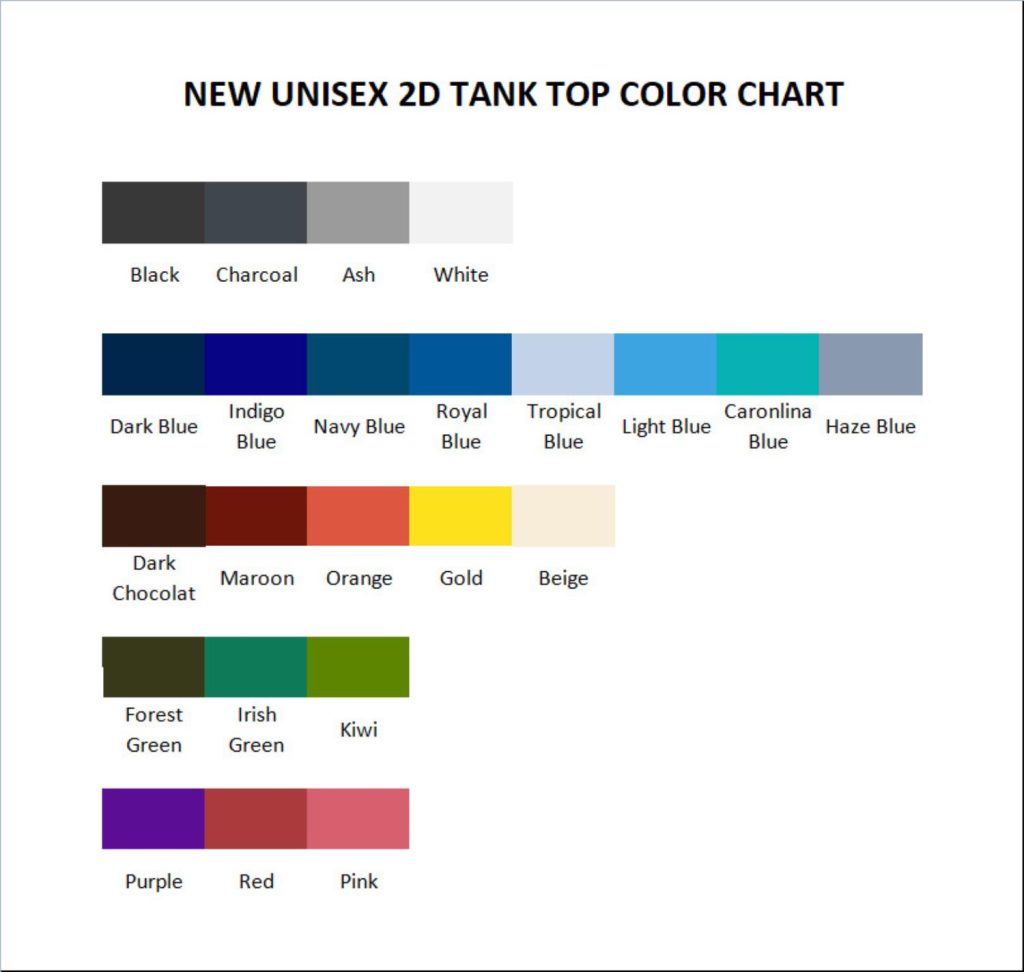 tank top color chart - Shop Rod Wave